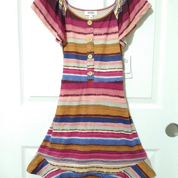 Speechless Big Girls Flutter Sleeve Dress Pink Multi, Size 12, New NWT - Picture 6 of 6